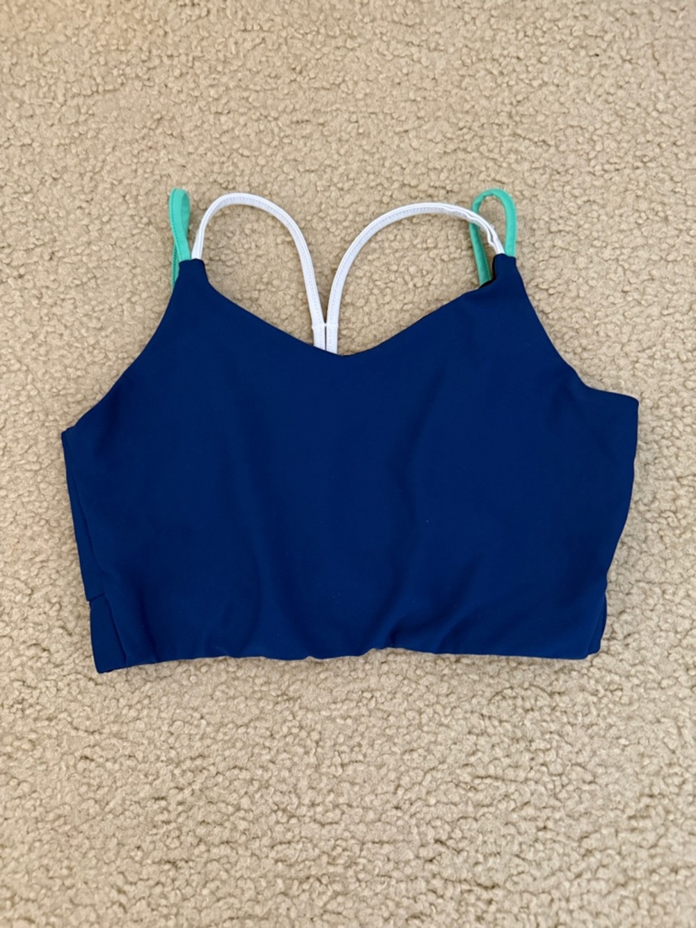 Old Navy Girls' Navy Swim Crop with Aqua and White Straps